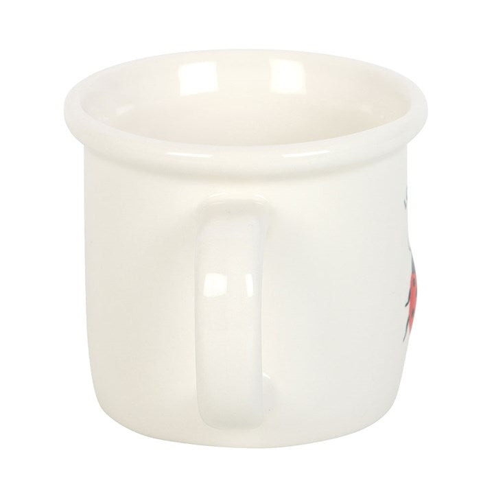 Love Bug ceramic mug featuring a charming ladybird design with 3D ladybird accents, perfect for coffee or tea lovers seeking a cute and whimsical addition to their drinkware.